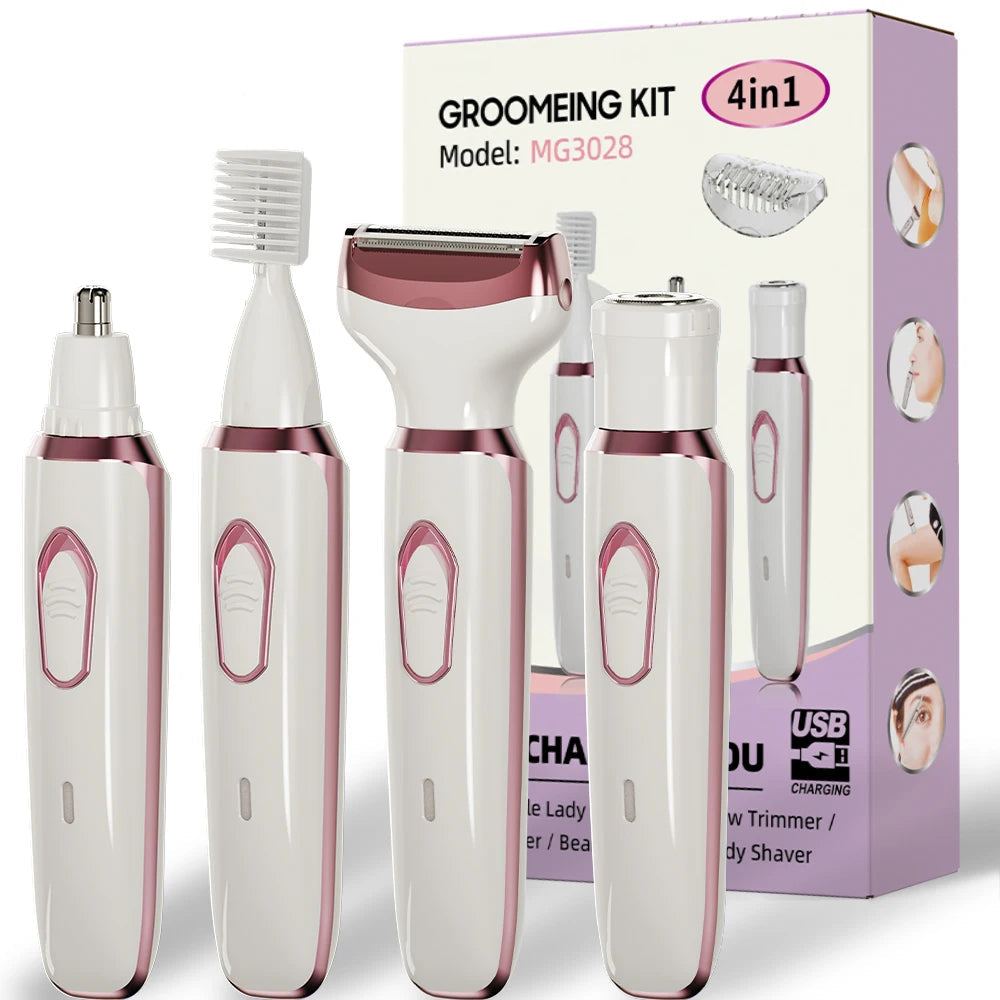 4-in-1 Rechargeable Electric Razor for Women