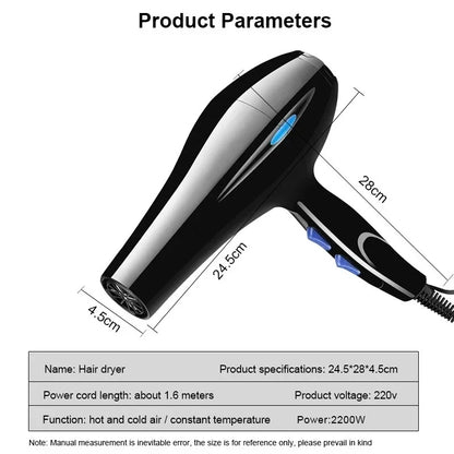 Secador de Cabelo Iônico Profissional 2200W – Rápido e Potente